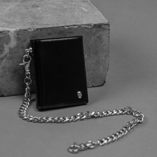 BOX CALF LEATHER DANTE CHAIN WALLET