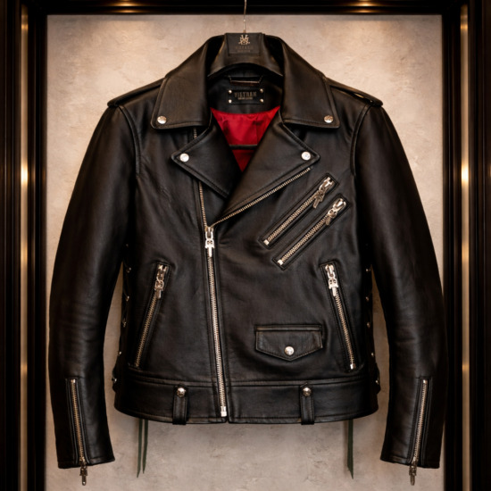 Calfskin Biker Jacket Custom “CH” Hardware