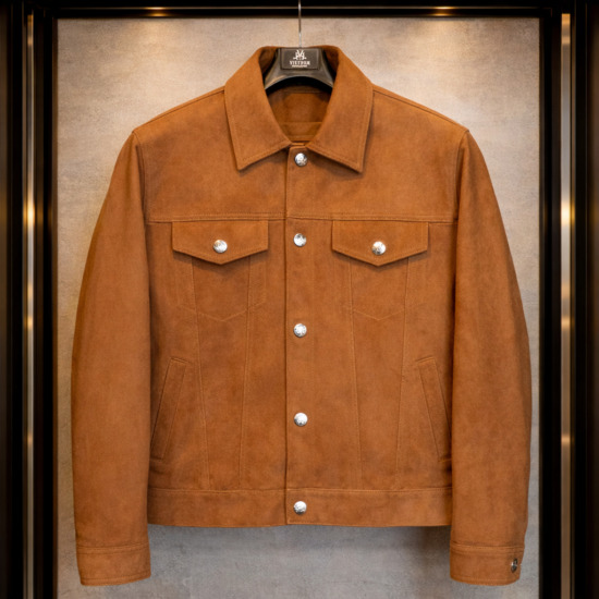 JoaQuin Trucker Jacket in Suede