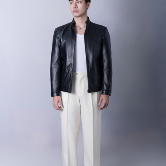 PHANTOM RACER LEATHER JACKET - Đen