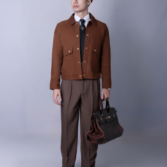 MTP BLOUSON SUEDE JACKET - Nâu