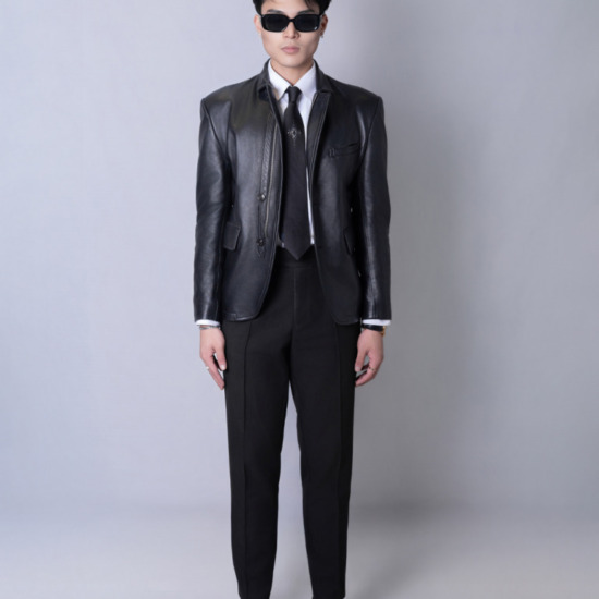 CORLEONE LEATHER VEST - Đen