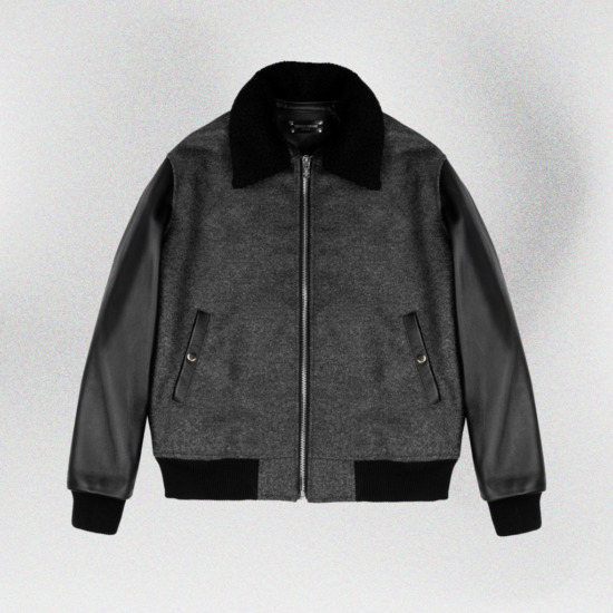 GRAYSON VARSITY JACKET - Xám khói