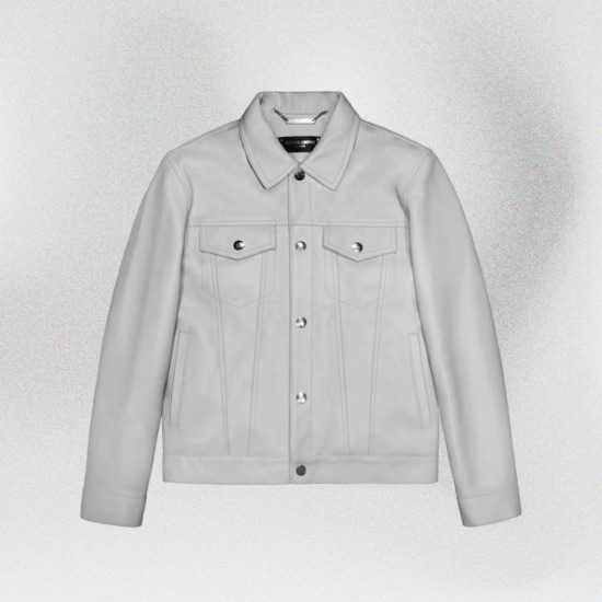 JOAQUIN TRUCKER LEATHER JACKET 2 - Trắng