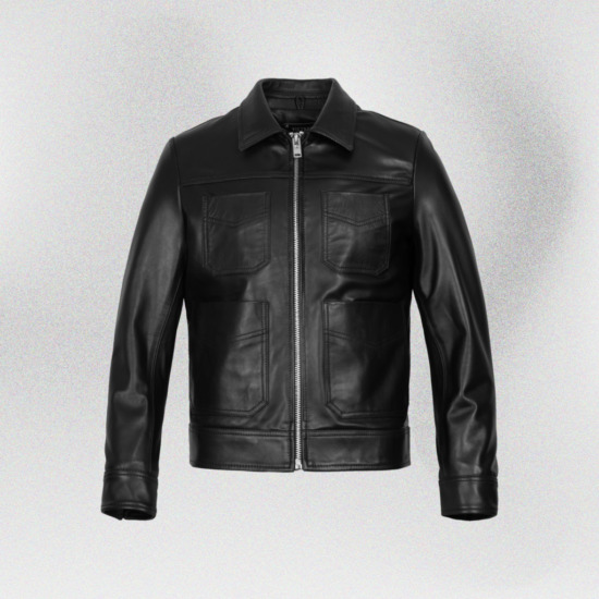 LEONARD BLOUSON LEATHER JACKET - Đen