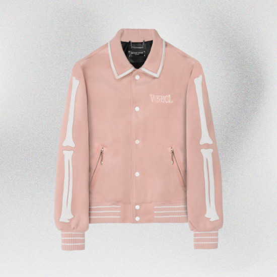 BONE JOVI VARSITY JACKET - Hồng trầm