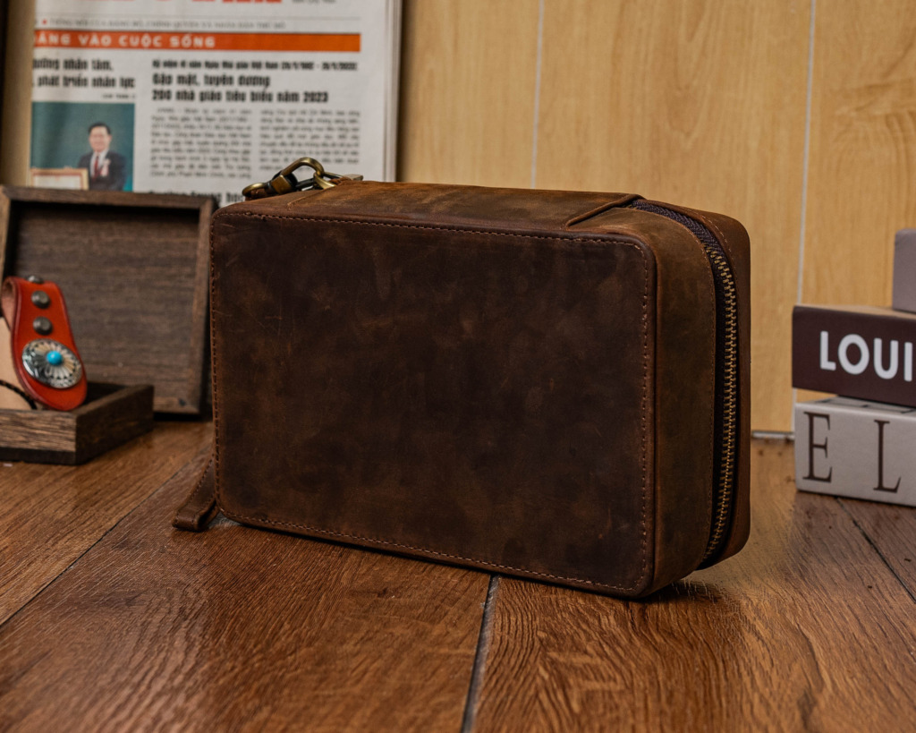 HAVANA CLUTCH PATINA HORSIE - Brown - Ảnh 3