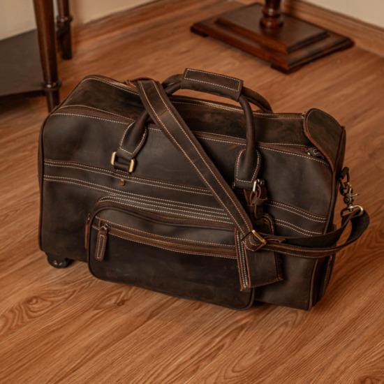 SALAMANCA PATINA TRAVEL BAG - Chocolate Brown