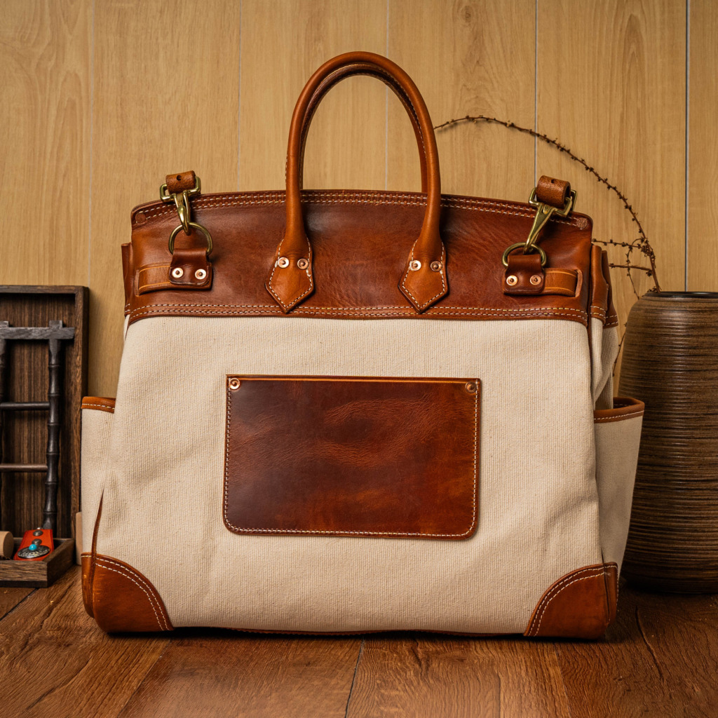 SANTOS BERKIN LEATHER BAG 2 - Beige - Ảnh 6