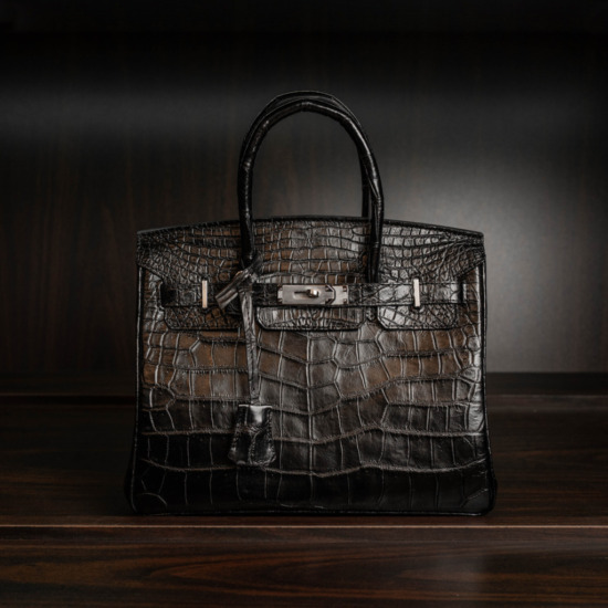 Santos Birkin Crocodile Leather - Black