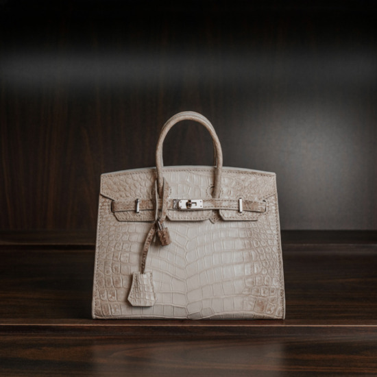 Santos Birkin Crocodile Leather - Trắng